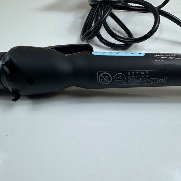 BIO IONIC Long Barrel Curling Iron Styler 1.25-Inch Black Nanoionic Beachy Waves - Picture 5 of 8